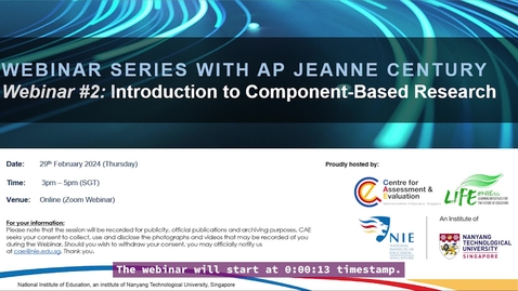 Thumbnail for entry [Webinar series] Introduction to Component-Based Research