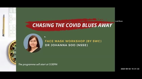 Thumbnail for entry Chasing the COVID Blues Away #1: Face Mask Workshop