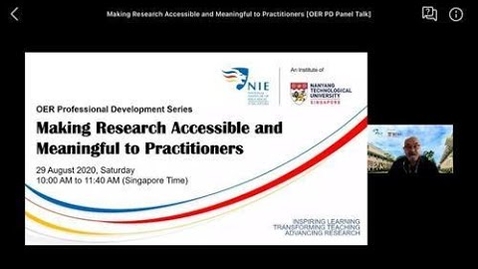 Thumbnail for entry OER Professional Development Series: Making Research Accessible and Meaningful to Practitioners